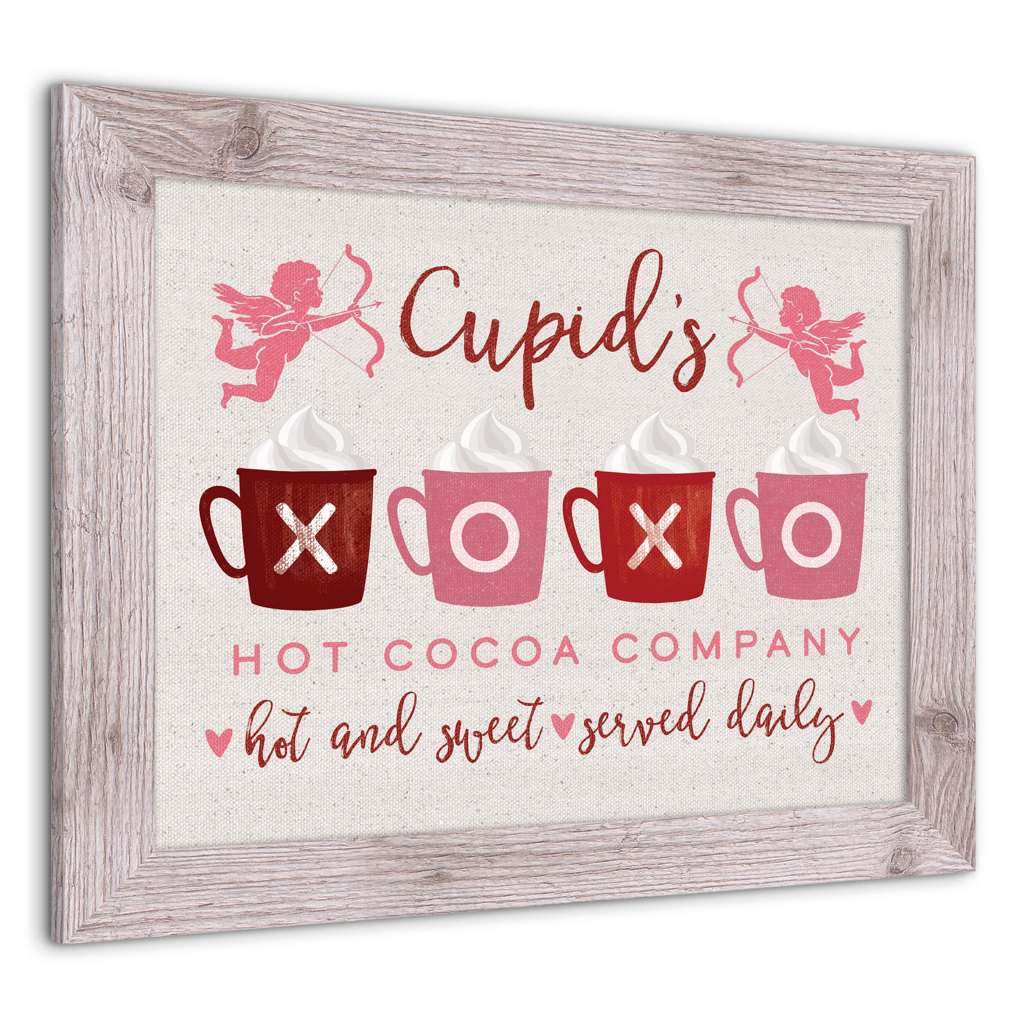 Cupids Hot Cocoa Western White Framed Print